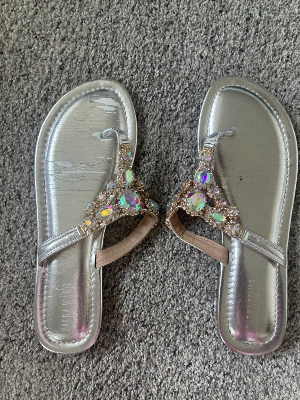 Azalea Wang Sandals with Rhinestones Women's Size 10